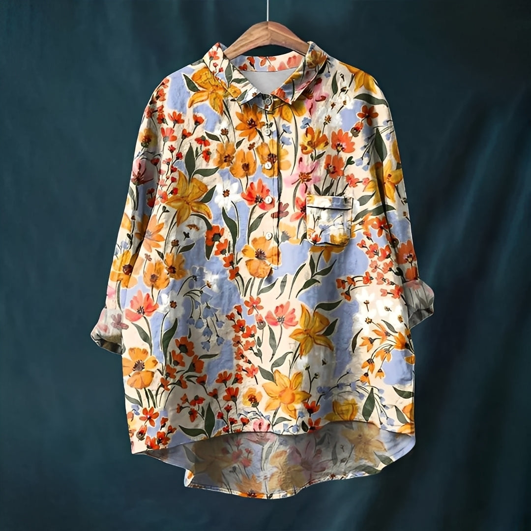 Garance - Classic long-sleeved blouse for woman