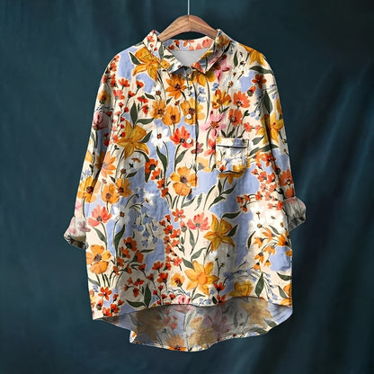 Garance - Classic long-sleeved blouse for woman