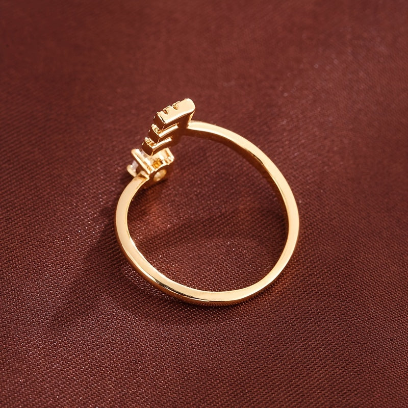 Nova – Bague aberta moderna com inicial