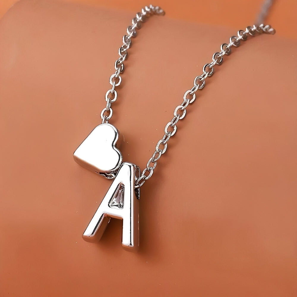 Conjunto de joias em coração inicial - conjunto de joias Initial Love