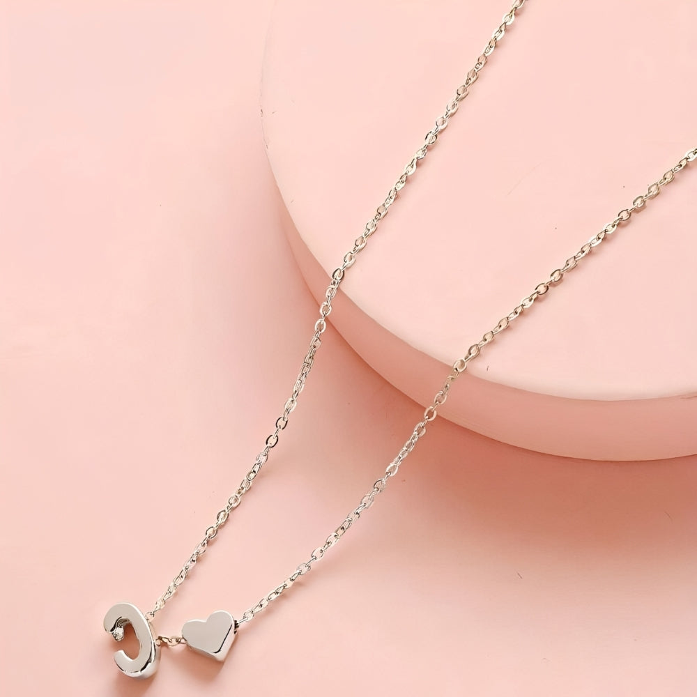 Conjunto de joias em coração inicial - conjunto de joias Initial Love