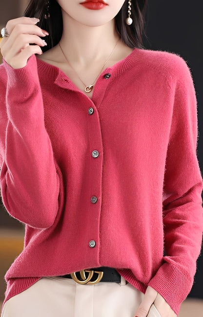 Addie - Moderna Cardigan de Lã de Caxemira para Mulheres