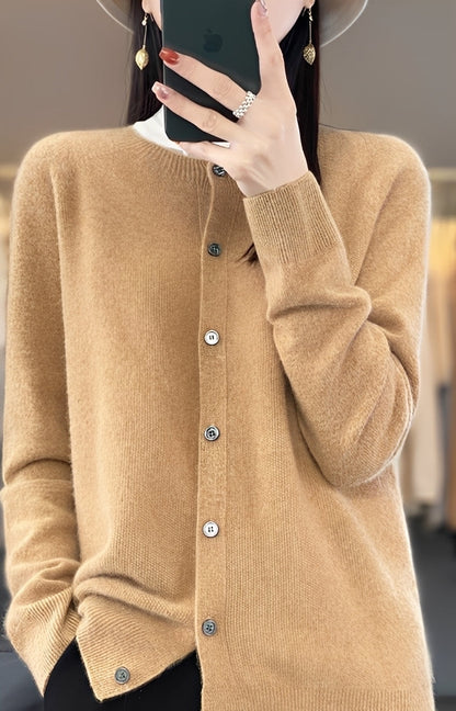 Addie - Moderna Cardigan de Lã de Caxemira para Mulheres