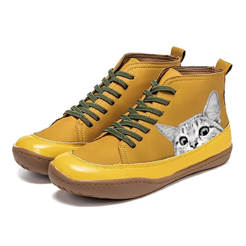 Caroline - Botas elegantes com motivo de gato para mulher