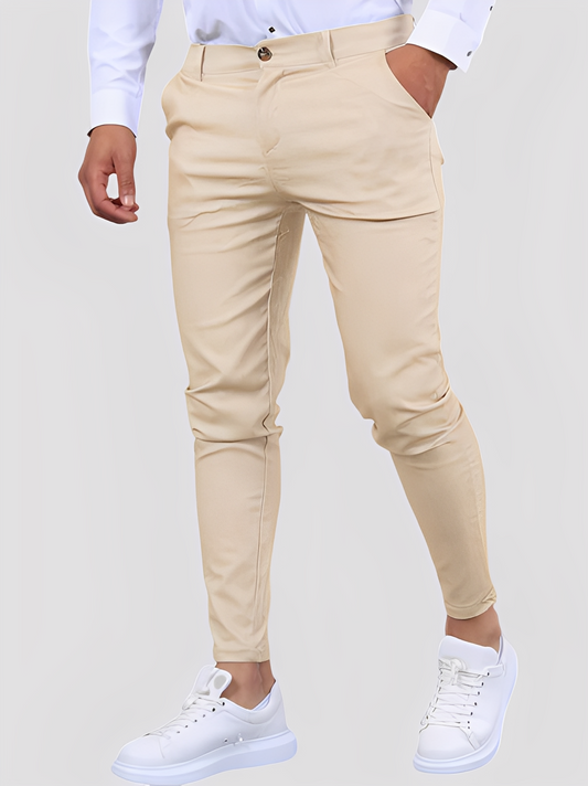 Shelton - Calças Casuais Stretch com Corte Justo para Homens