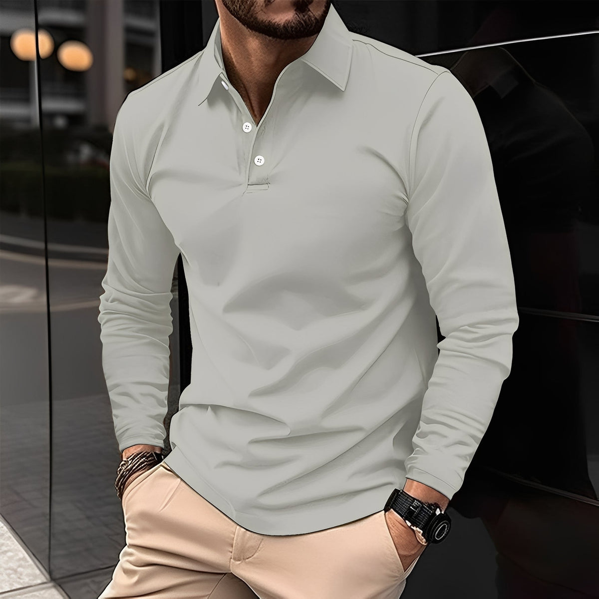 Deacon - Camisa de manga longa casual e robusta