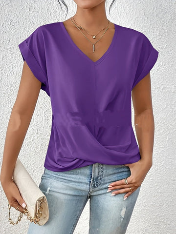 Lucie – Camiseta Feminina com Decote em V – para o dia a dia