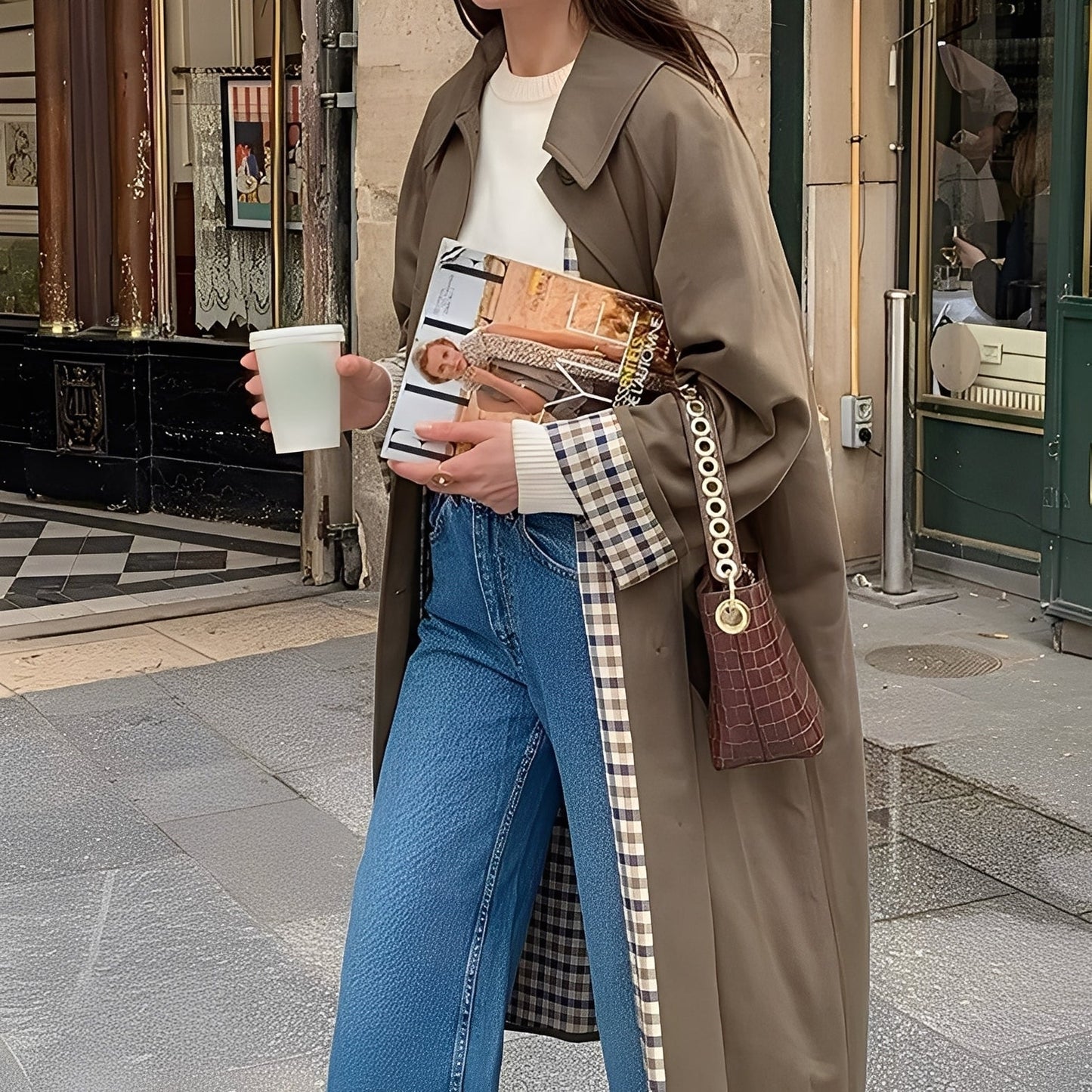 Connie - Modern long raincoat for women