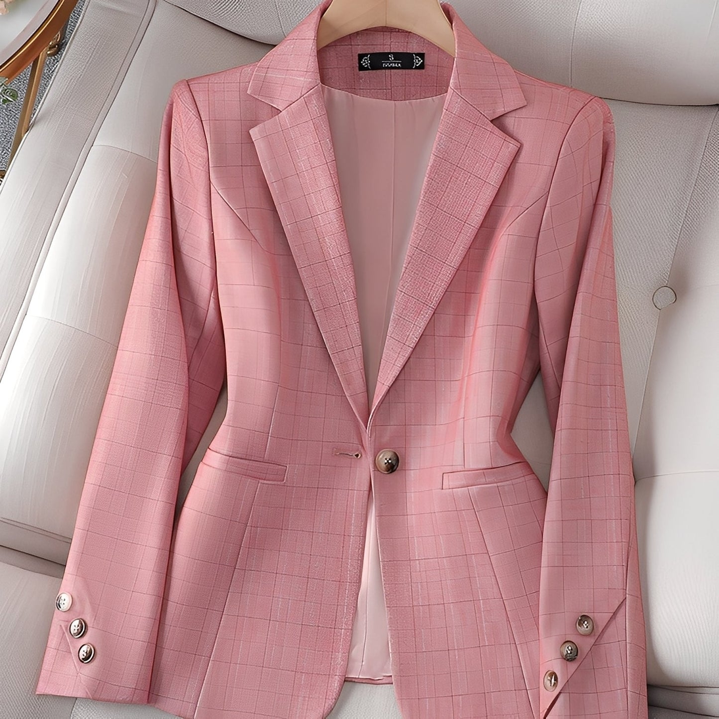 Claudia - Elegante Blazer com Padrão Xadrez para Mulheres