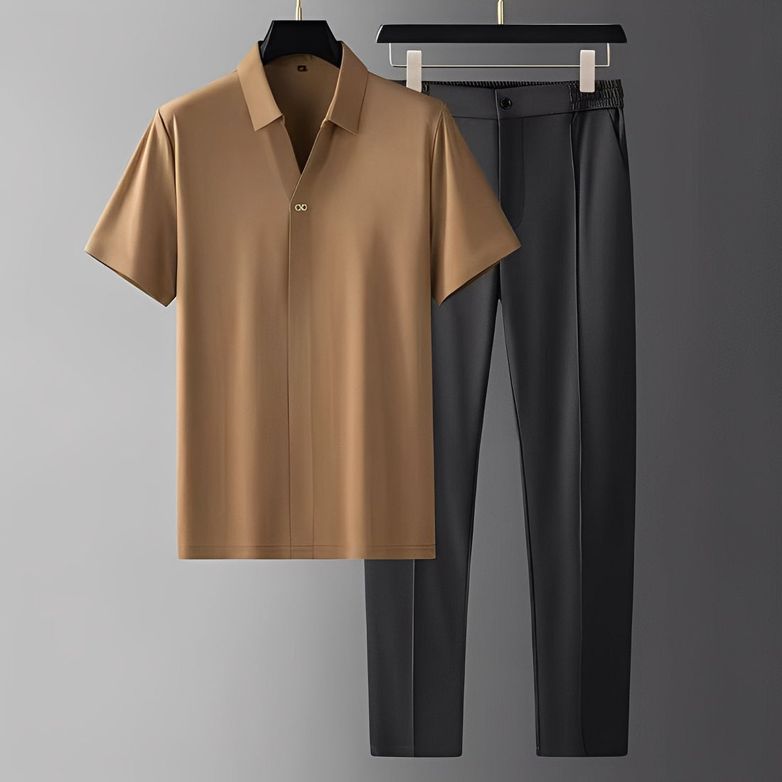 Alexander - Polo curto e calças elegantes para homens Conjunto