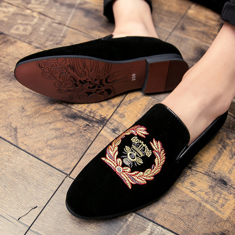 Rafael - Elegant Velvet Shoes with Embroidery for Men