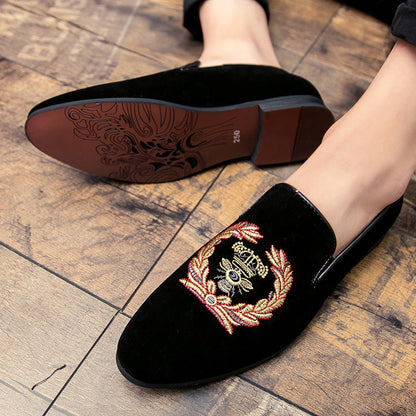 Rafael - Elegant Velvet Shoes with Embroidery for Men
