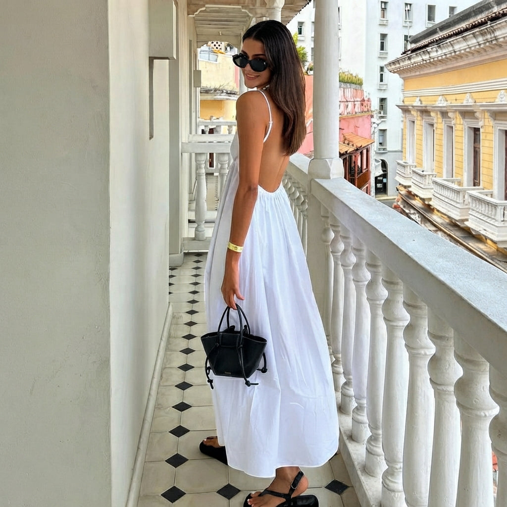 Rhian - Vestido Fashion com Costas Abertas