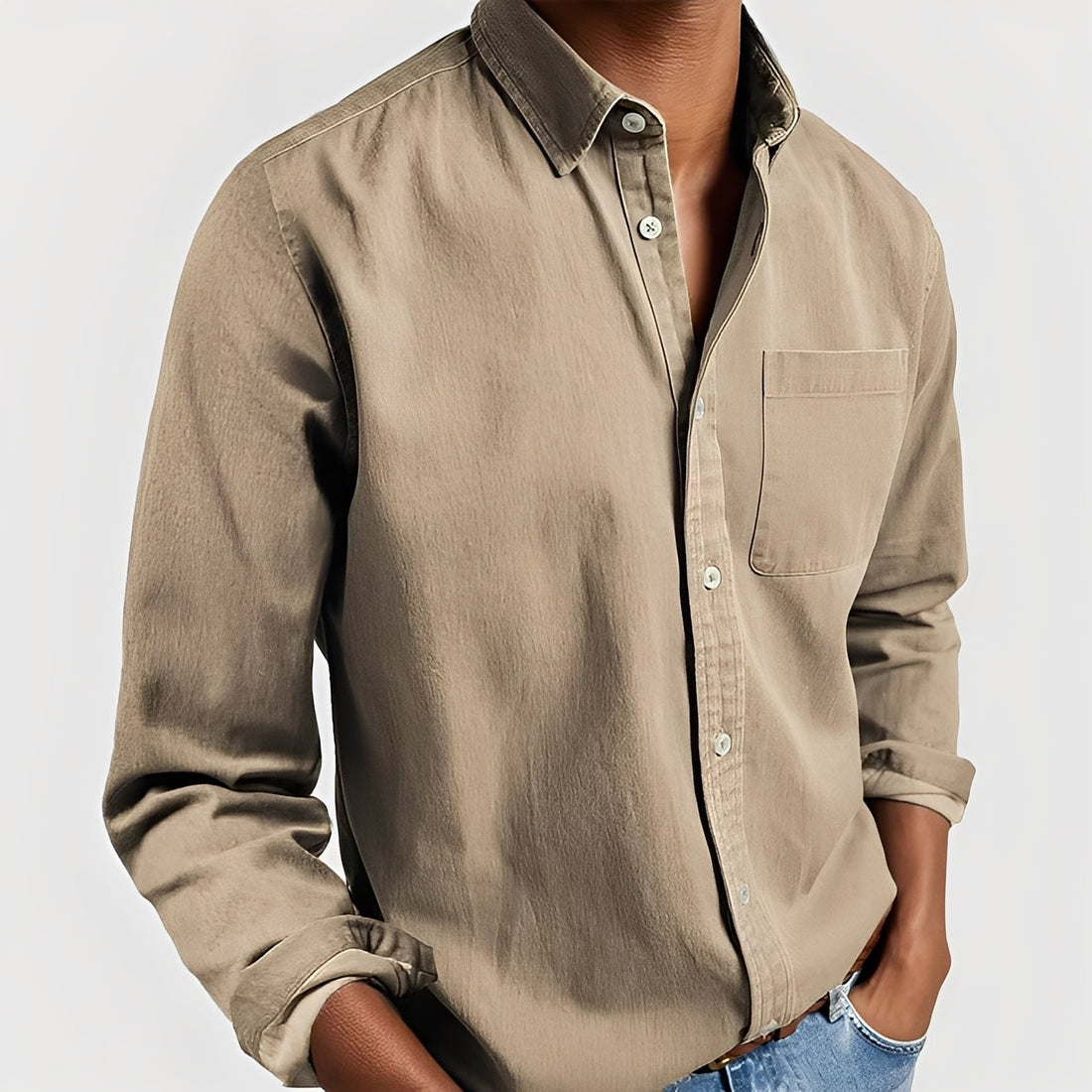 Gauvain - Camisa casual de manga longa para homens
