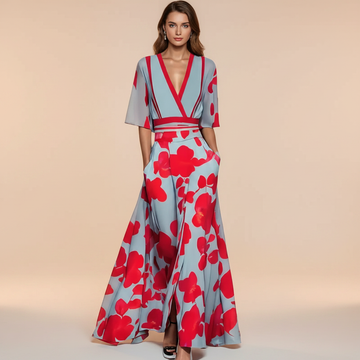 Gianna - Vestido Maxi Estiloso com Decote em V
