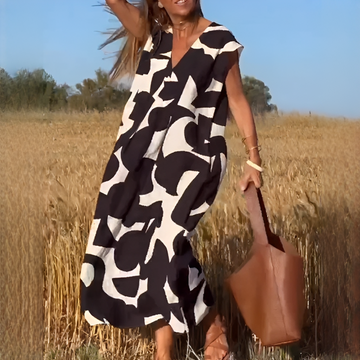 Vicky - Vestido Elegante com Decote em V e Corte Solto