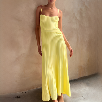 Pheobie - Vestido Midi Plissado Elegante