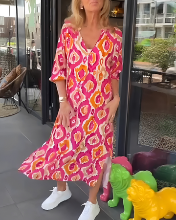 Rachael - Vestido Midi Elegante com Decote em V