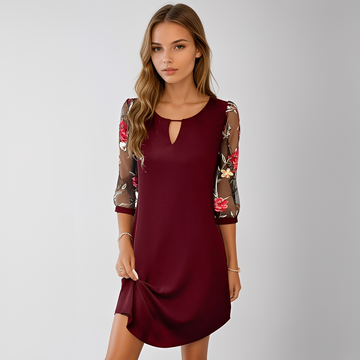 Dorina - Vestido camisa elegante com flores para mulheres