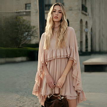 Zhuchin - Vestido estiloso com babados