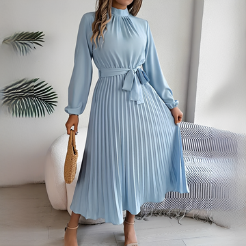 Jessy - Vestido plissado com mangas longas para mulher