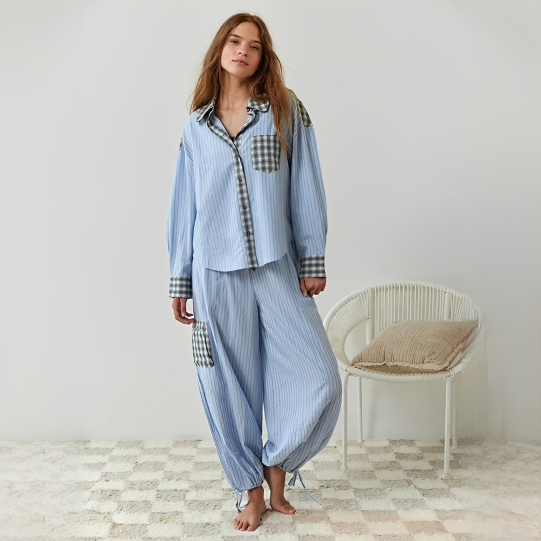 Elena - Conjunto de pijama elegante de duas peças