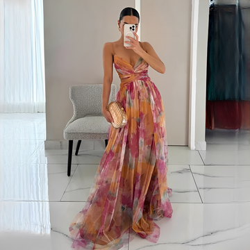 Darrisha - Vestido Maxi Elegante com Cintura Cruzada