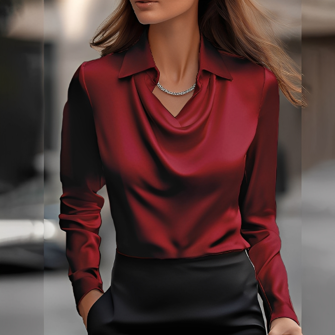 Laurentine - Blusa elegante de mangas longas para mulheres