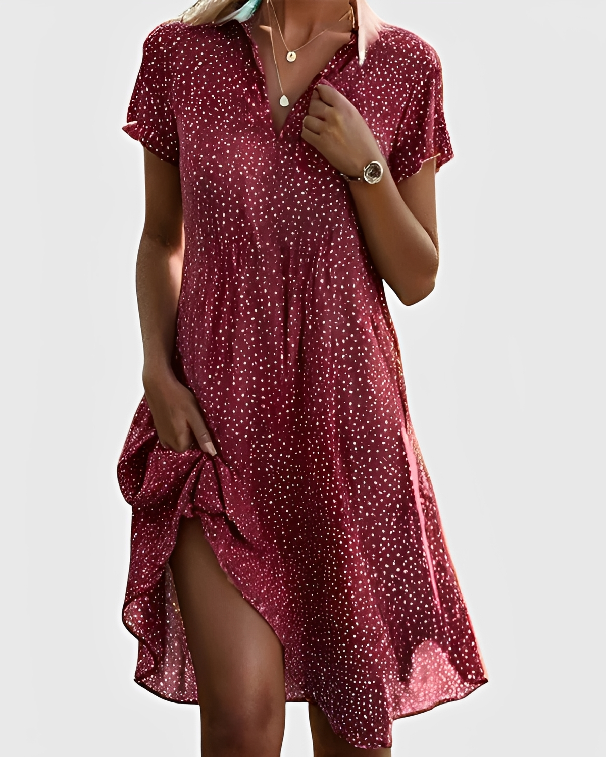 Vivella - Vestido Midi Elegante com Decote em V