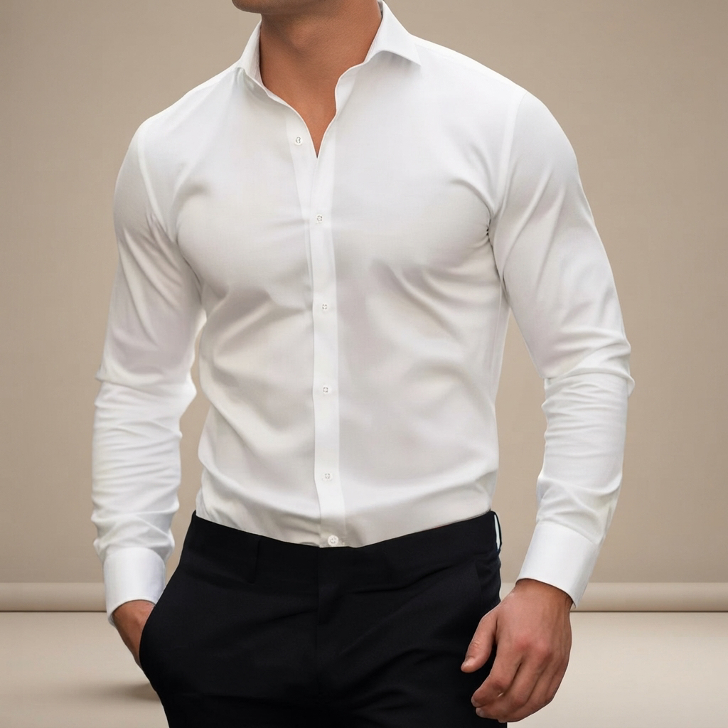 Percy - Camisa Polo de Manga Longa Casual