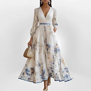 Klarise - Vestido Elegante com Decote em V Cruzado