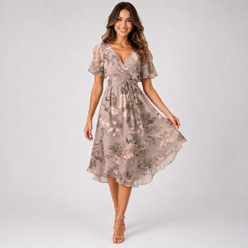 Elsinya - Vestido Midi Estiloso e Fluido