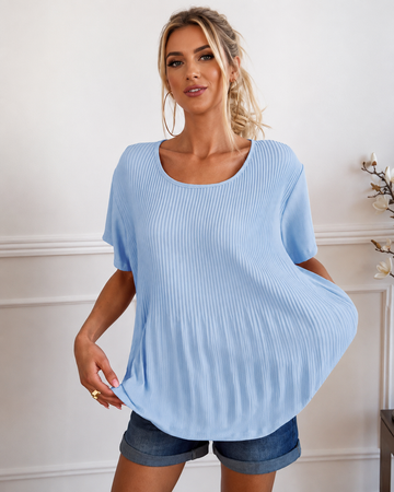 Rainelda - Blusa Estilosa Plissada