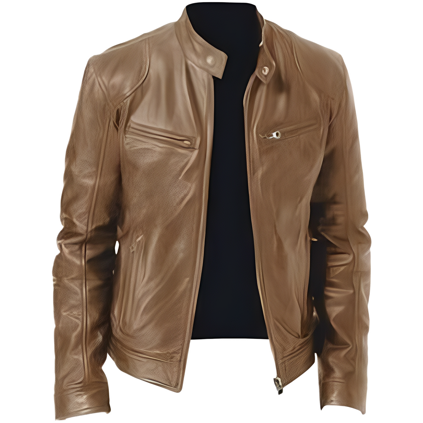 Crawford - Casual, fitted cut leather jacket for men