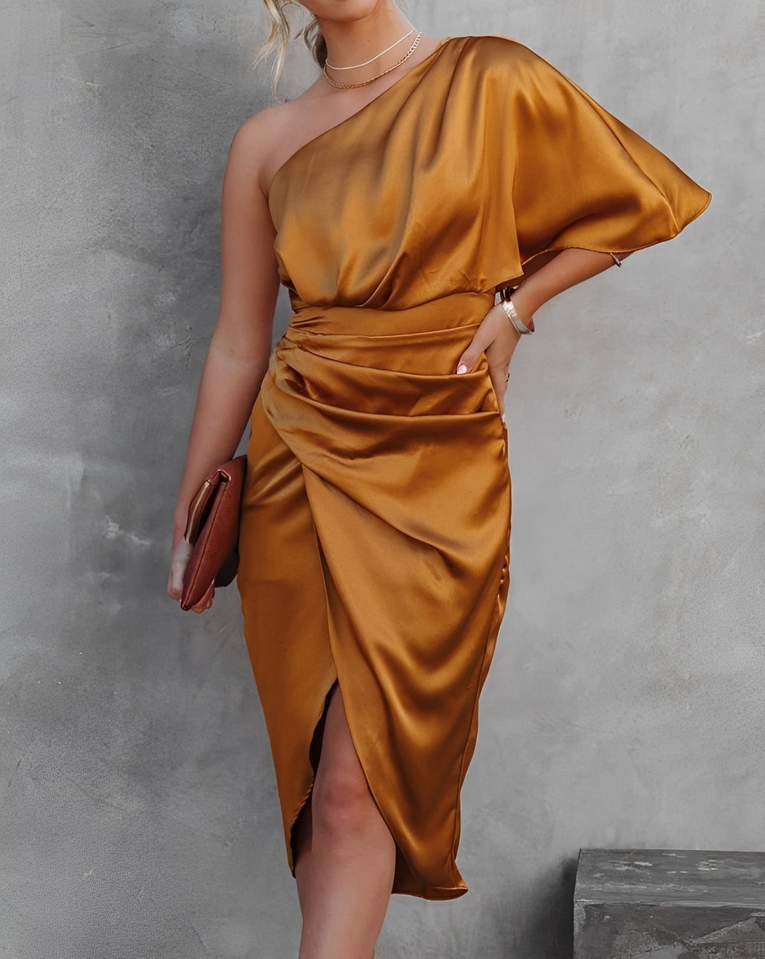Alexia - Vestido de cocktail elegante de um ombro para mulheres