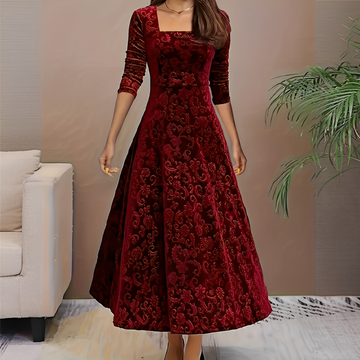 Malvina - Elegante vestido com decote quadrado para mulheres