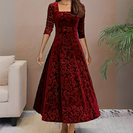 Malvina - Elegante vestido com decote quadrado para mulheres