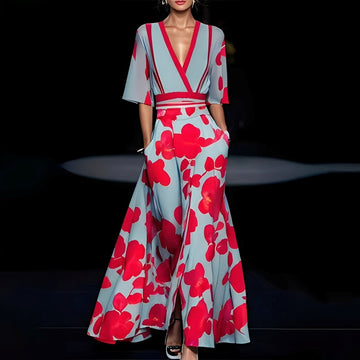 Debora - Vestido longo com estampa floral para mulheres