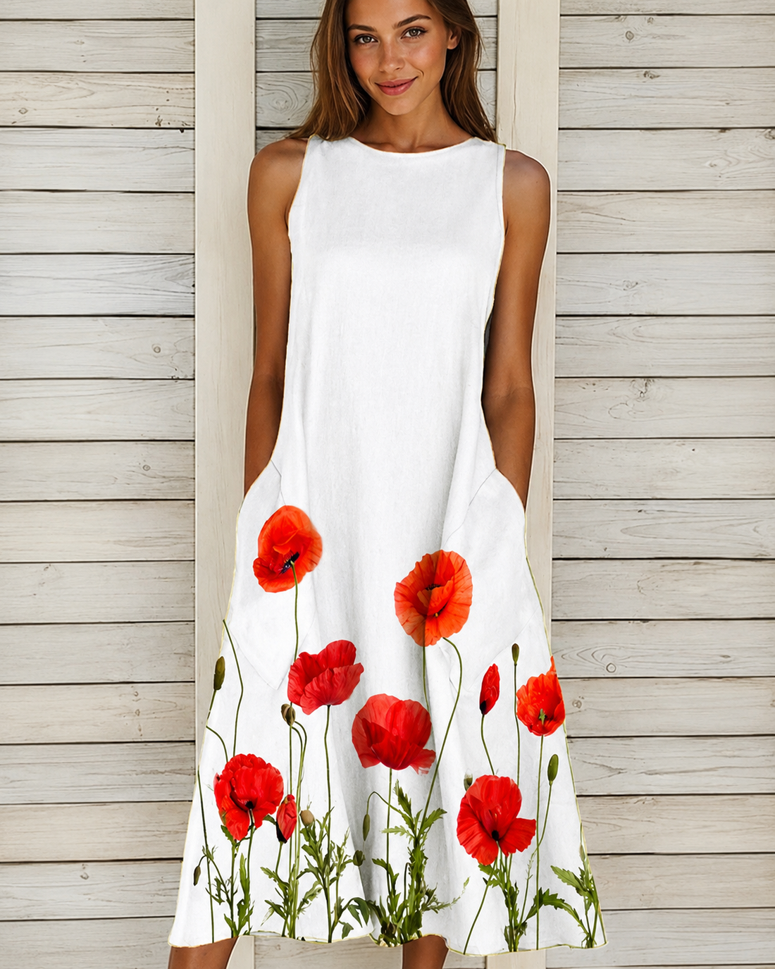 Denique - Vestido Midi Vintage e Flutuante