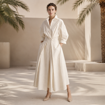 Laverne - Vestido Midi Elegante de Caimento Solto