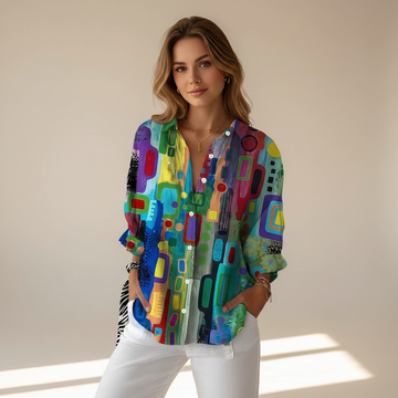 Naeryn - Camisa Estampada com Botões Estilosa