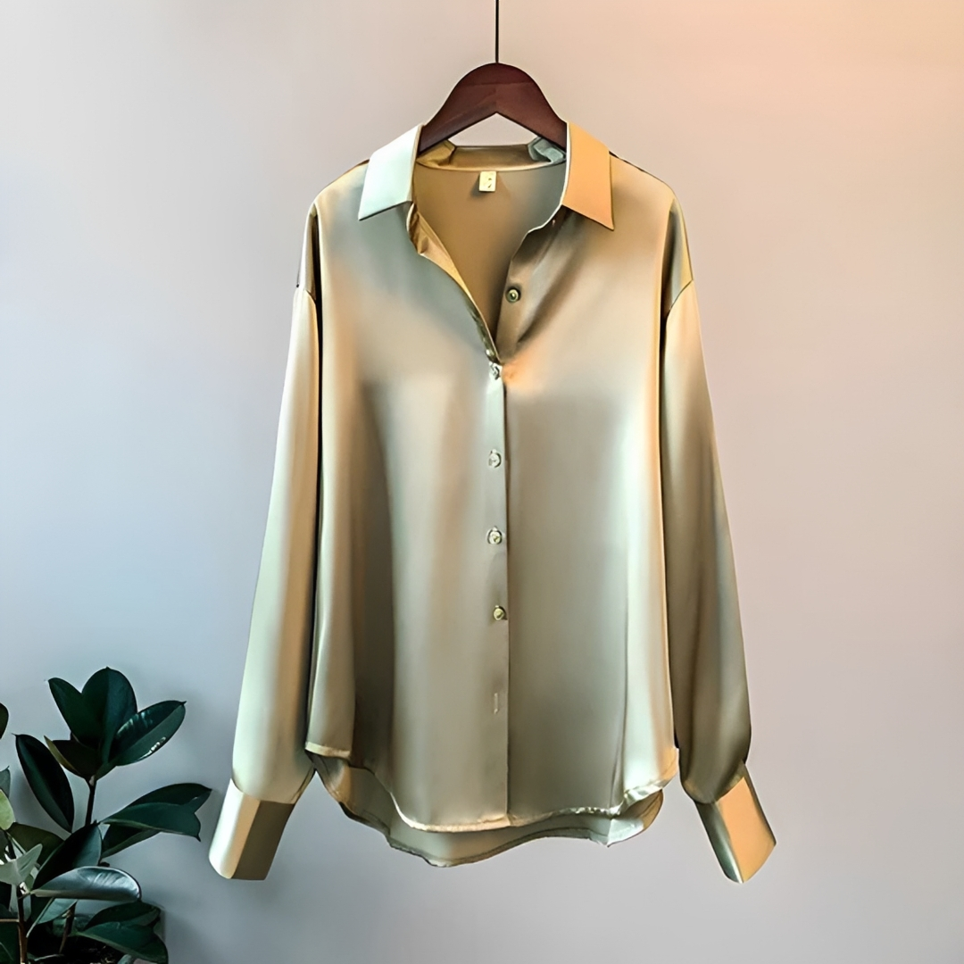 Zaniyah - Camisa Brilhante de Manga Longa