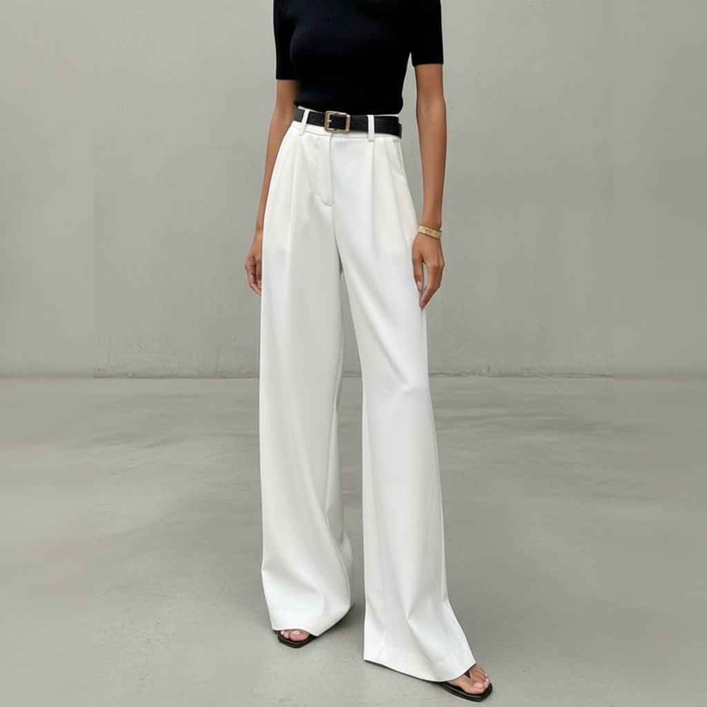 Marlene - Calça elegante de perna larga