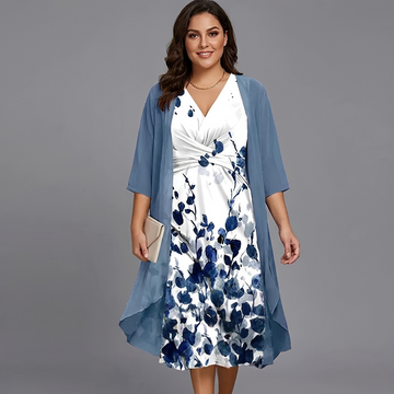 Florentina - Vestido Midi Fluido de Duas Peças