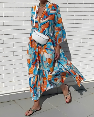 Giana - Vestido Midi Confortável com Decote em V