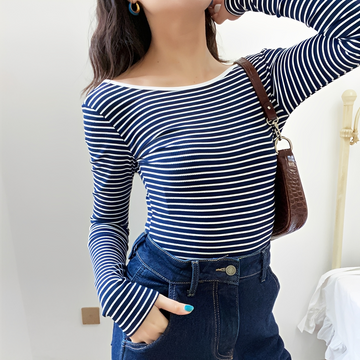 Michaila - Body de Manga Comprida com Listras