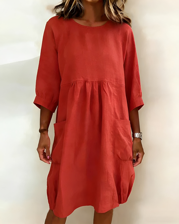 Shadia - Vestido Midi Casual com Caimento Solto