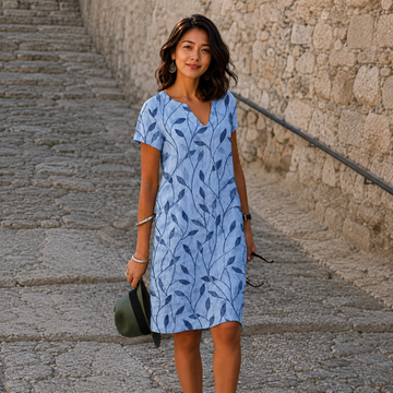 Josette - Vestido Midi Casual com Decote em V