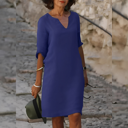 Guilaine - Vestido elegante com decote em V para mulheres