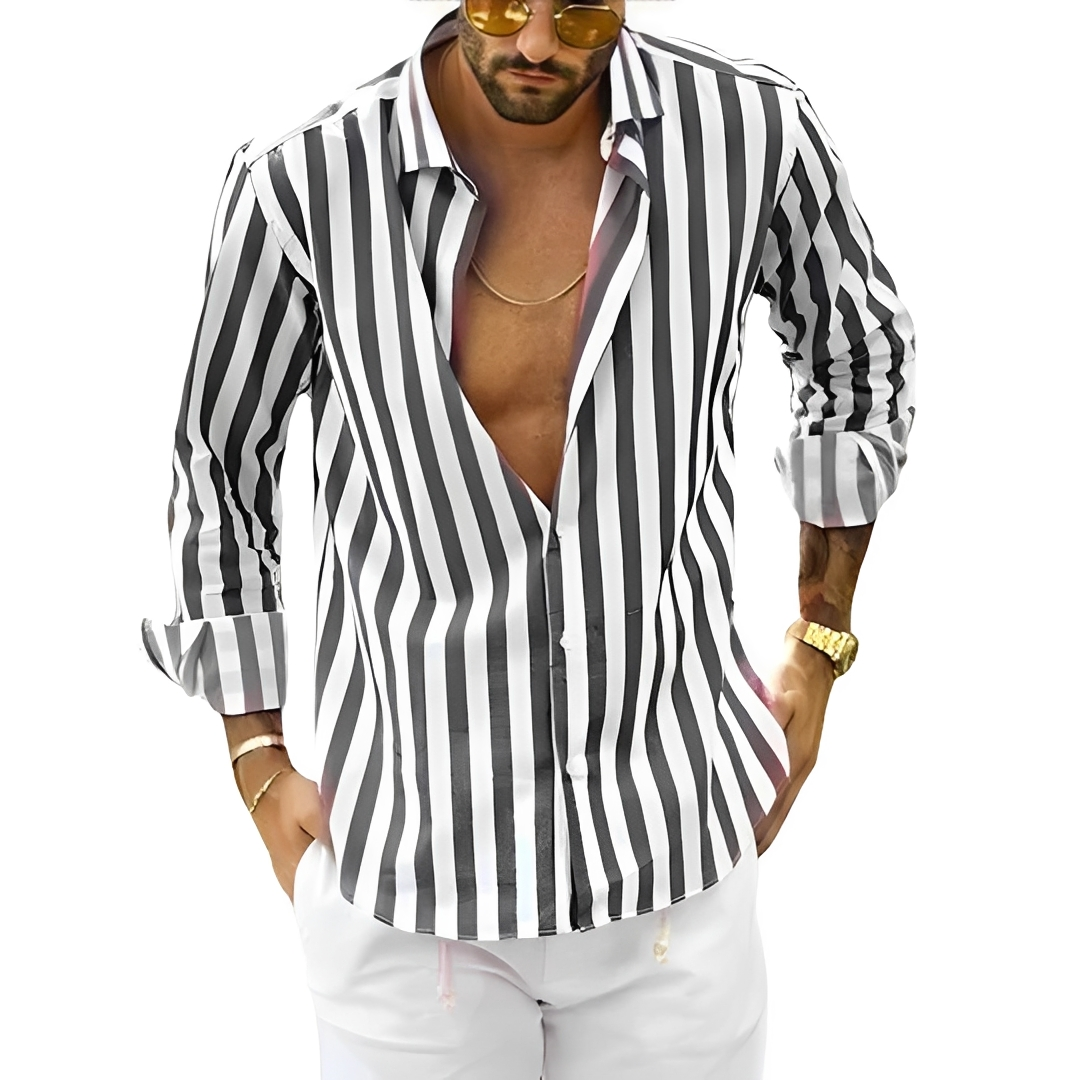 Roldan - Camisa de verão listrada para homem